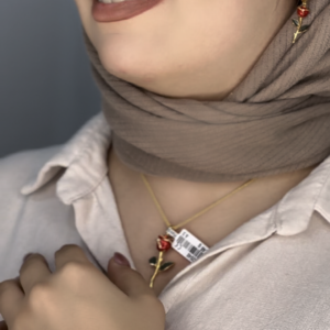 نیم ست گل رز انارکی