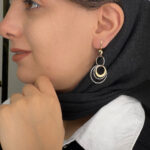 گوشواره رزگلد سه دایره داخل هم کلی کد 276